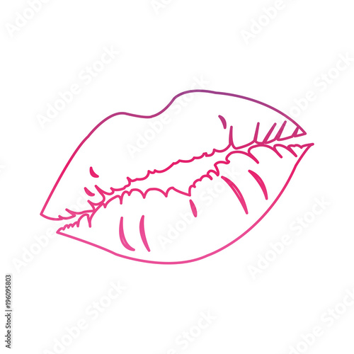 degraded line sexy woman lips style icon