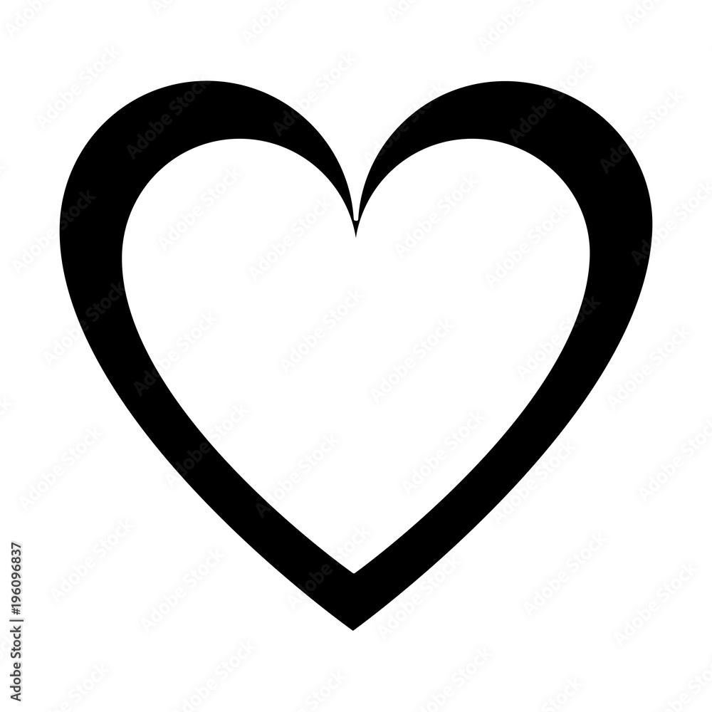 silhouette heart love symbol of passion design Stock Vector ...