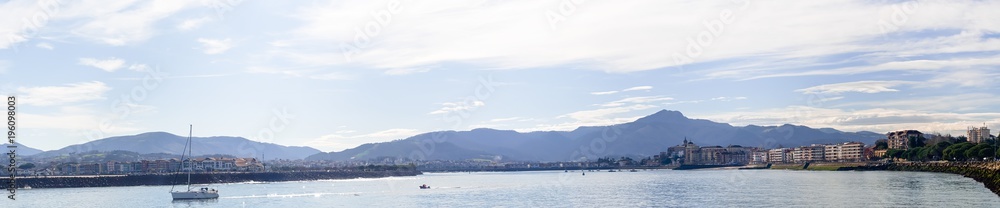 Panorama of Hondarribia bay, Basque Country, Spain