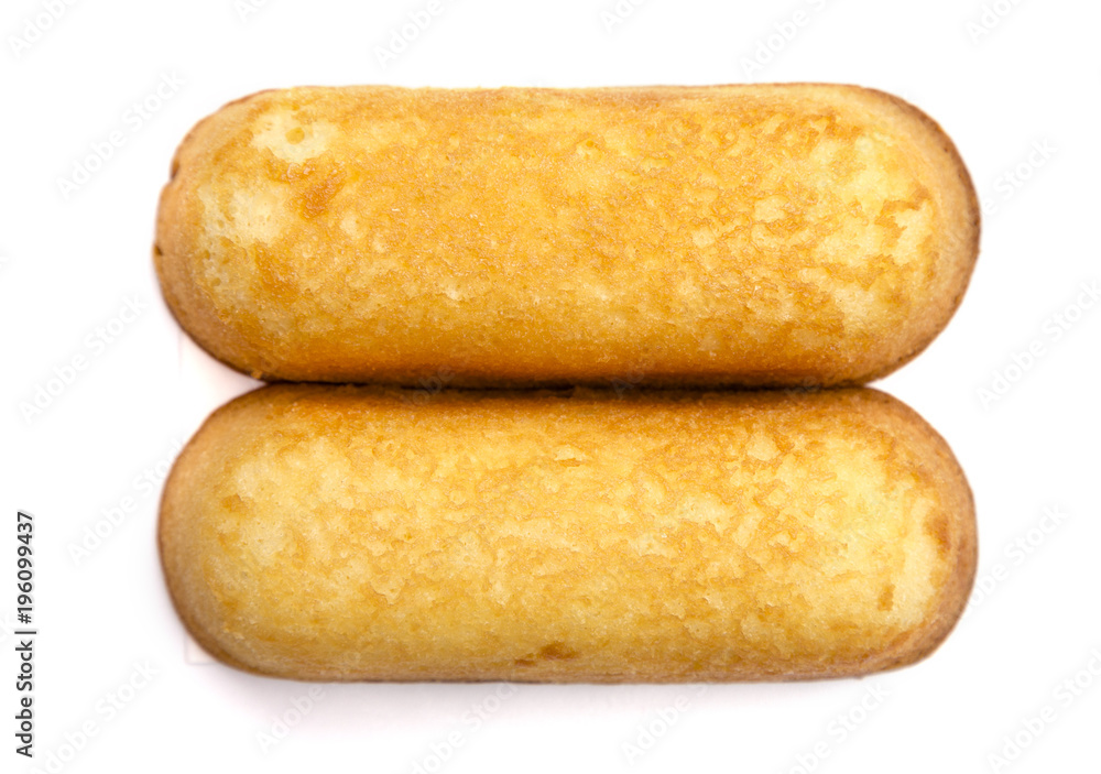Cream Filled Snack Cake on a White Background Cream Filled Snack Cake on a White Background