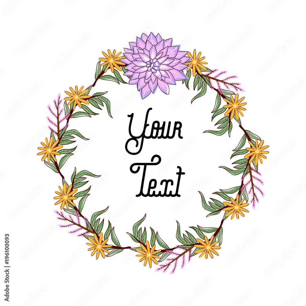 Hand drawing wreath and floral elements Hand drawing wreath and floral elements