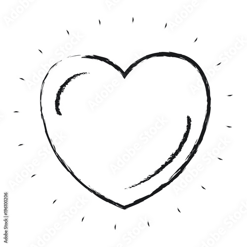 blurred silhouette front view heart shape symbol charity love vector illustration
