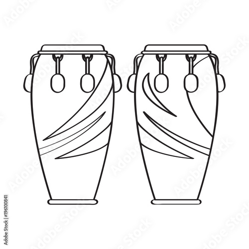 Pair of conga drums. Musical instrument