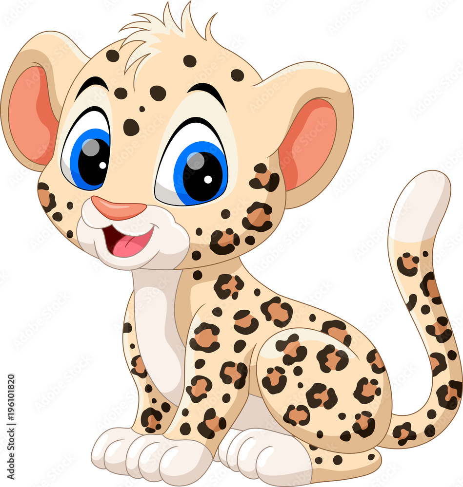 Fototapeta premium Cute baby leopard cartoon