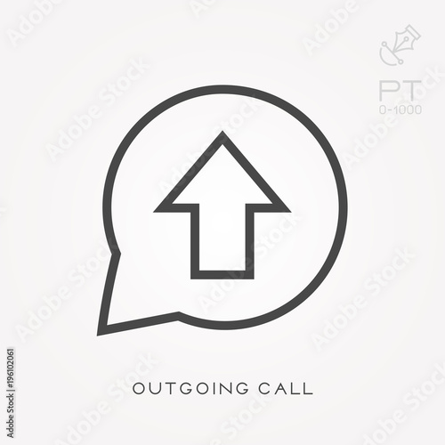 Line icon outgoing call