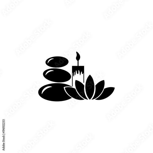 Spa stones and a candle icon. Element of SPA icon. Premium quality graphic design. Signs and symbols collection icon for websites, web design, mobile app