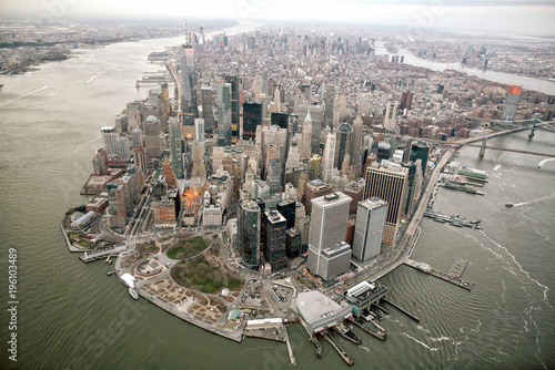 Aerial view of Manhattan skyline, New York City
