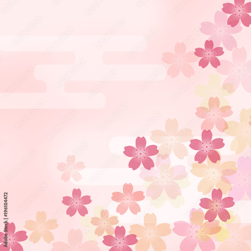 桜　さくら　和柄　和風　サクラ　日本　和　日本的　市松模様　伝統模様