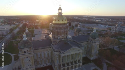 Des Moines State Capitol Early Morning 002 Dome Flyby photo