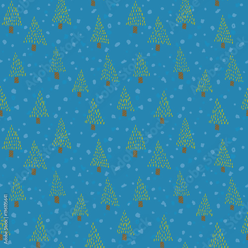 Tree background. Seamless pattern.Vector. 木々のパターン