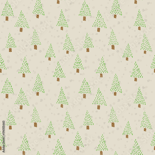 Tree background. Seamless pattern.Vector. 木々のパターン