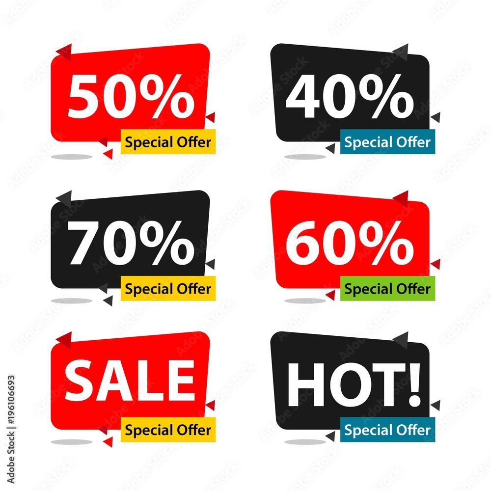 Discount Label Set Vector Template Design Discount Label Set Vector Template Design