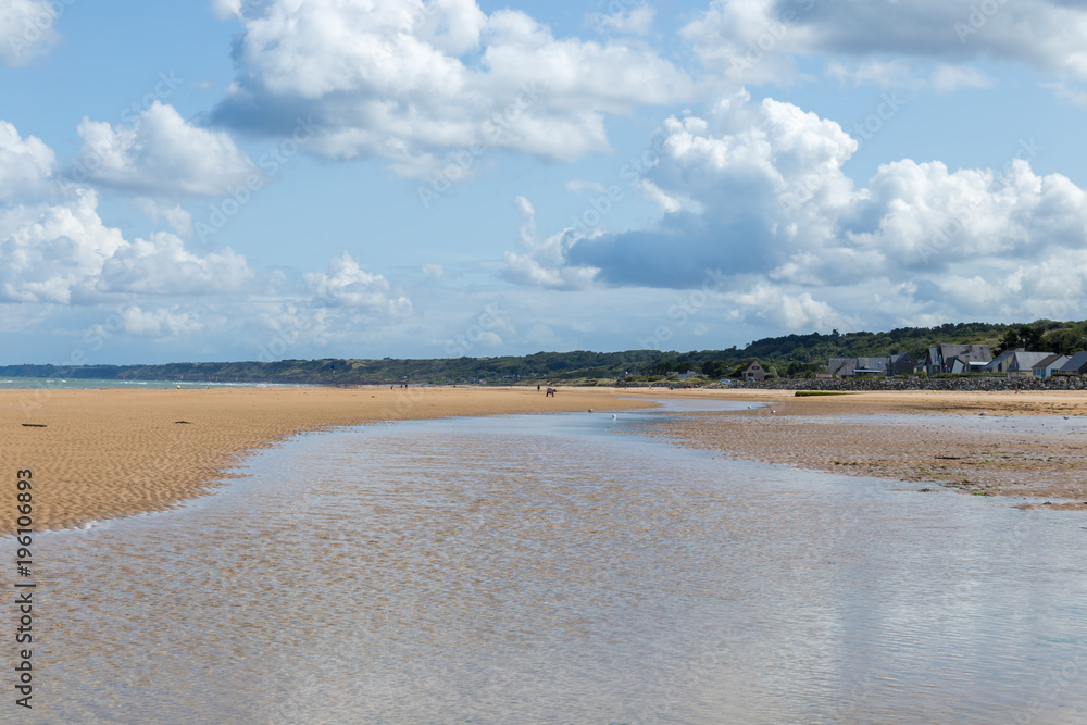 Omaha Beach - the coastline of one of the D-Day beaches of Normandy, France