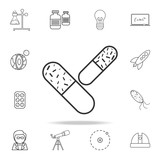 capsule icon. Detailed set of science and learning outline icons. Premium quality graphic design. One of the collection icons for websites, web design, mobile app