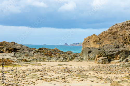 Saint Malo beach low Tide. Brittany, Europe