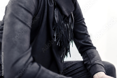fashion model wearing black clothes