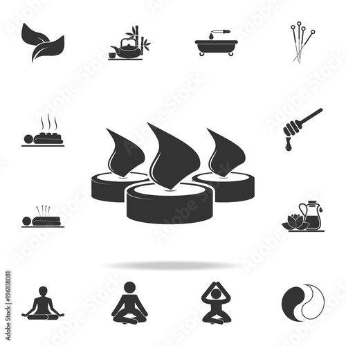 Aromatic lighted candles icon. Detailed set of SPA icons. Premium quality graphic design. One of the collection icons for websites, web design, mobile app