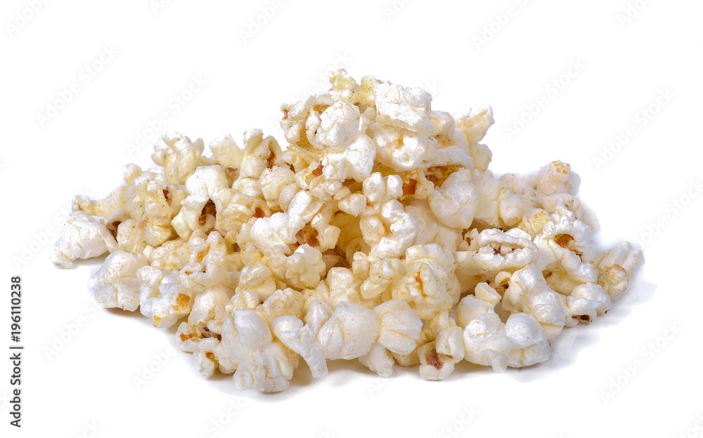 Popcorn isolated on the white background