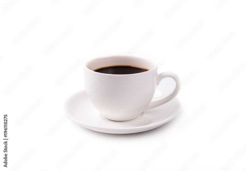 Cup of coffee isolated on white background.