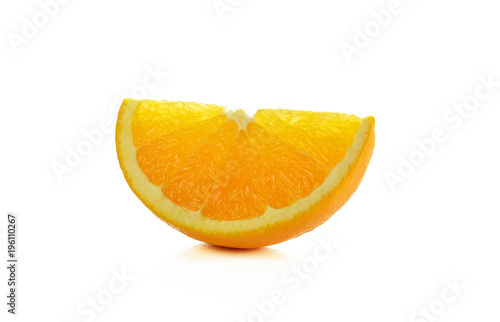 Slices of orange on a white background