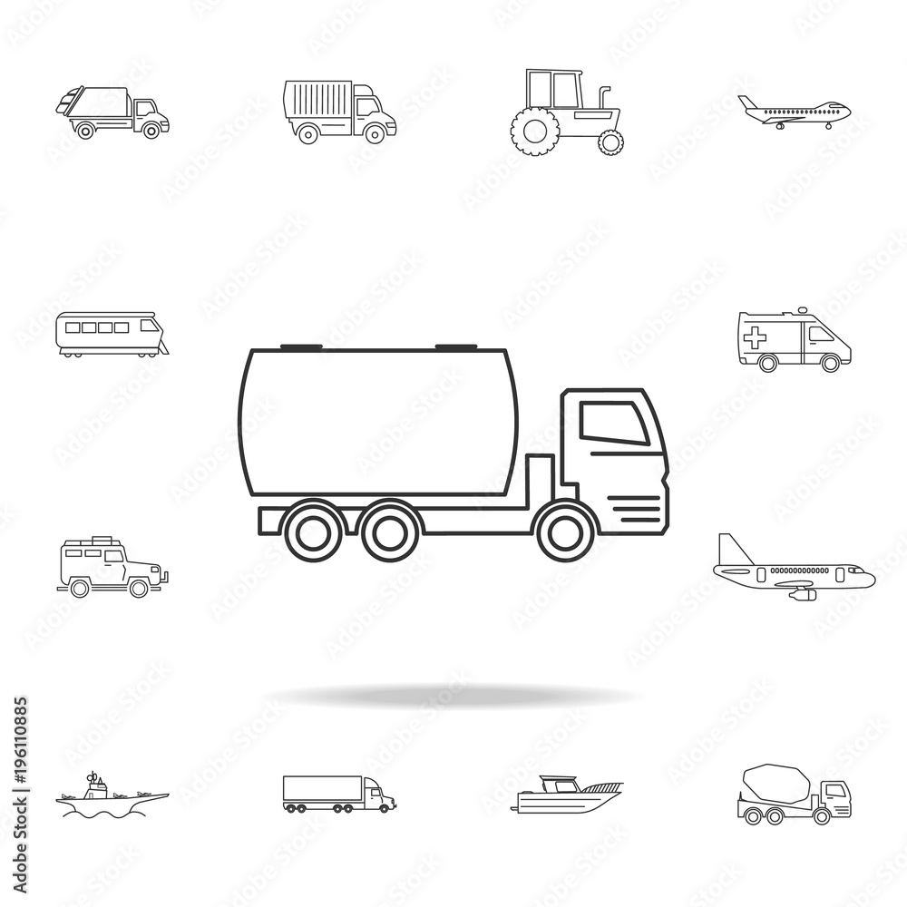 truck auto barrel icon. Detailed set of transport outline icons. Premium quality graphic design icon. One of the collection icons for websites, web design, mobile app truck auto barrel icon. Detailed set of transport outline icons. Premium quality graphic design icon. One of the collection icons for websites, web design, mobile app