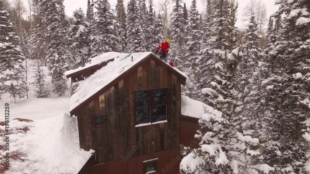 Revealing Man Removing Snow From Roof in Telluride Colorado 03 Revealing Man Removing Snow From Roof in Telluride Colorado 03