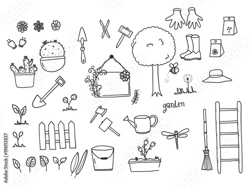 Garden doodle set.