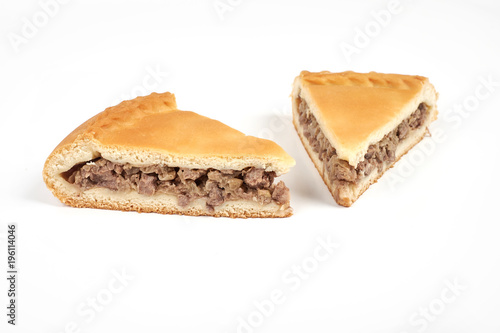 meat pie, isolated on white background
