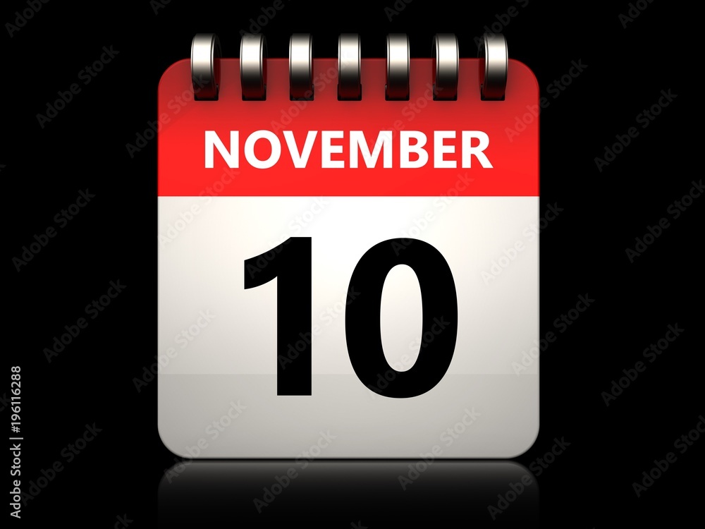 3d 10 november calendar