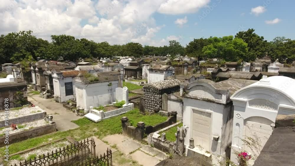Soaring Over Crowded and Old Cemetery in New Orleans Soaring Over Crowded and Old Cemetery in New Orleans