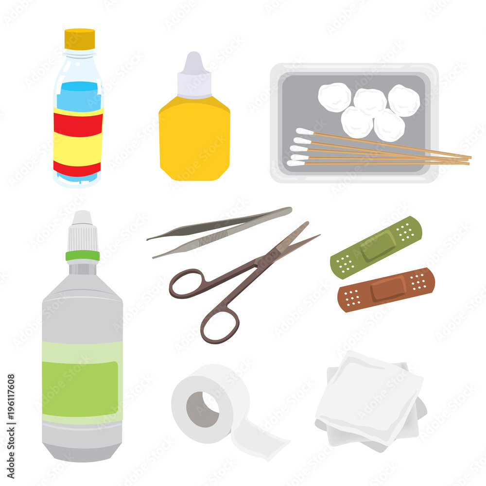 first aid set vector.