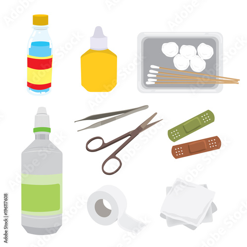 first aid set vector.