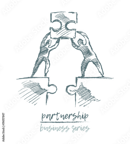 Business concept partnership teamwork vector