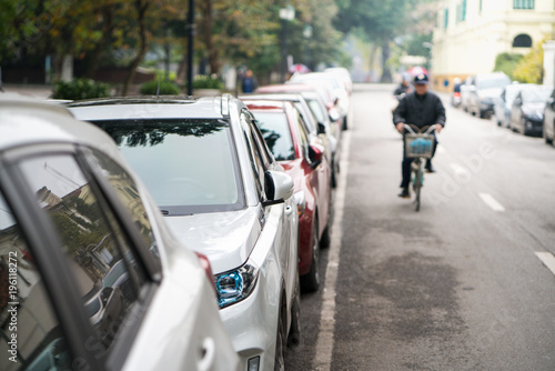 Wallpaper Mural Cars parked on the urban street side Torontodigital.ca