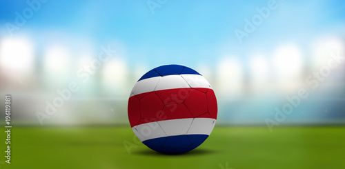 Costa Rica soccer football ball. Soccer stadium. 3d rendering