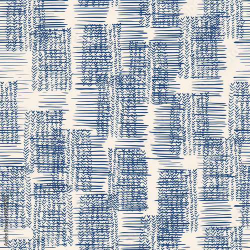 Indigo vector tie dye seamless pattern.