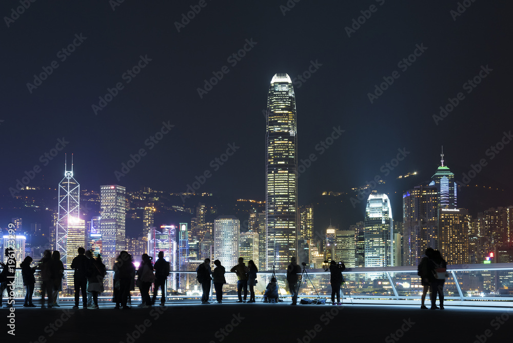 Fototapeta premium Skyline of Hong Kong city at night