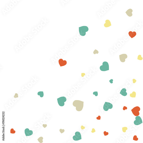 Fototapeta Naklejka Na Ścianę i Meble -  Vector Confetti Background Pattern.  Element of design.  Colored hearts on a white background