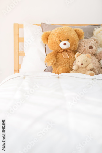 Cute teddy bears in kids room.