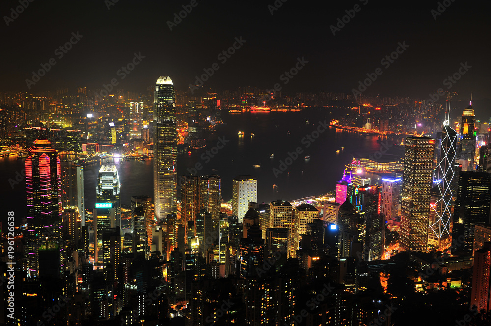 Obraz premium Hong Kong Cityscape at Night