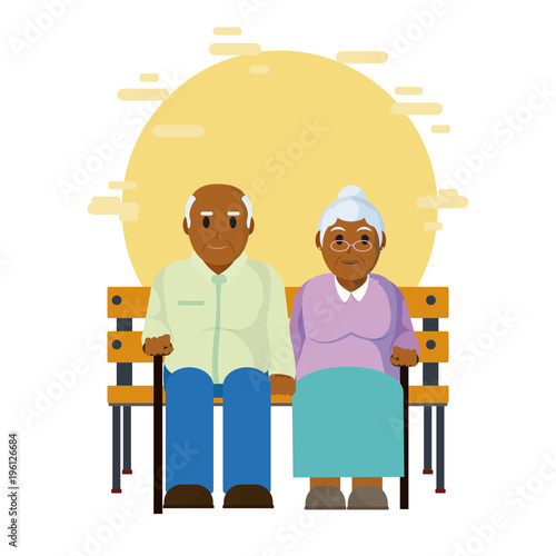 Cute grandparents seated