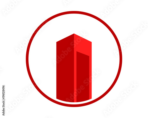 red building skyscraper cityscape architecture construction image vector