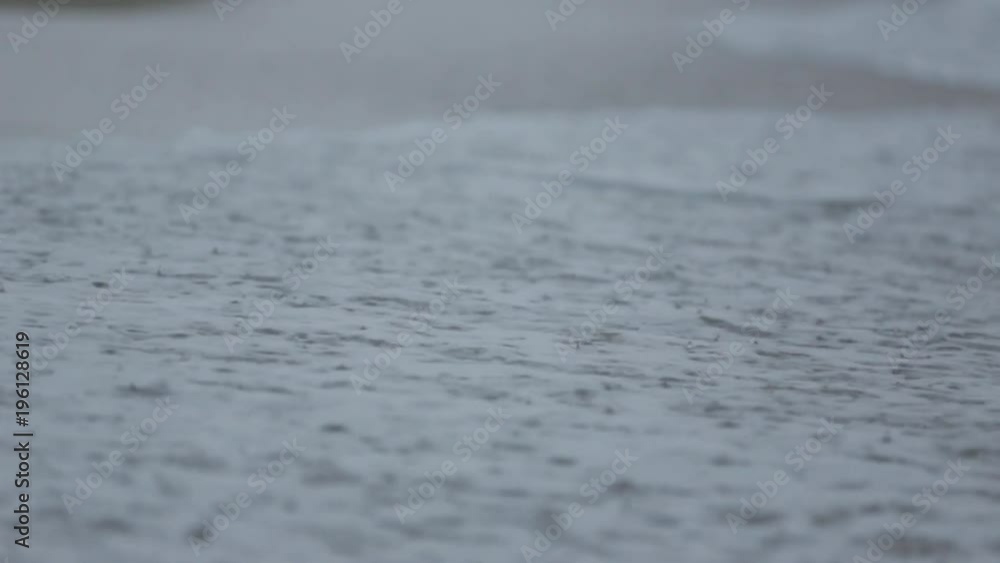 Outer Banks Romantic Ocean And Rain And Sand Slow Motion 001 CLOSE Outer Banks Romantic Ocean And Rain And Sand Slow Motion 001 CLOSE