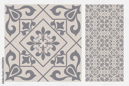 vintage tiles patterns antique seamless design in Vector illustration