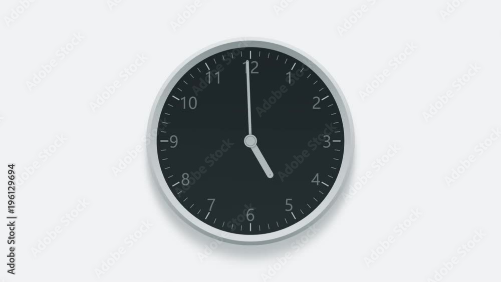 Office wall clock measuring off working hours from 9 a.m. to 5 p.m. Time lapse animation Office wall clock measuring off working hours from 9 a.m. to 5 p.m. Time lapse animation
