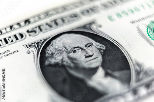 One Dollars closeup, One dollar bill, Money background
