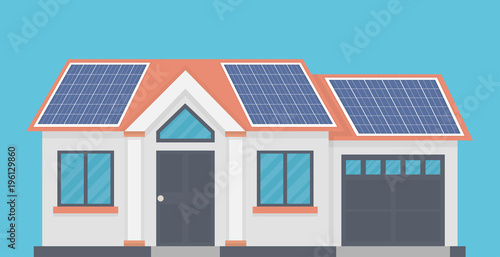 House with solar panels on the roof