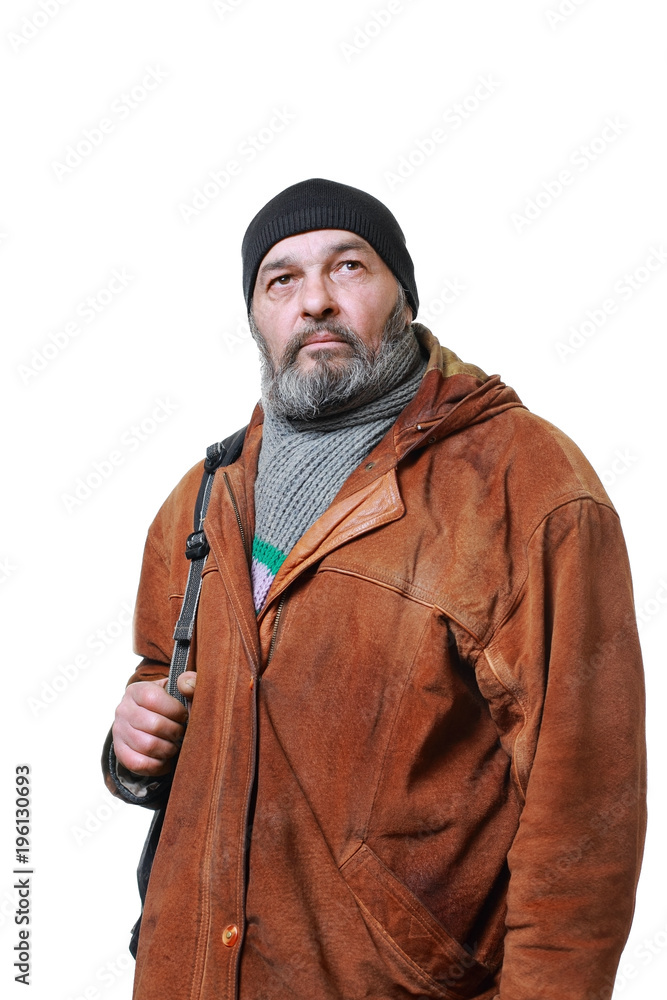 Real man on white Real man on white