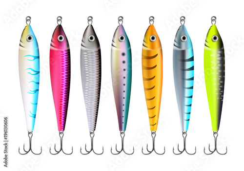 Fishing lures set realistic hooks collection 1