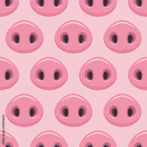 Vector seamless pattern with pigs noses. photo